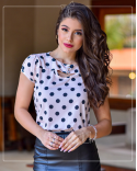 Blusa Feminina Social com Recorte