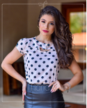 Blusa Feminina Social com Recorte