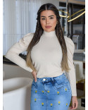 Blusa Feminina Canelada Manga Longa Princesa