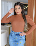 Blusa Feminina Canelada Manga Longa Princesa