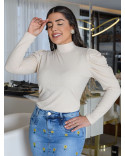 Blusa Feminina Canelada Manga Longa Princesa