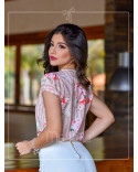 Blusa Feminina Social com Recorte