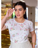 Blusa Social Feminina em Crepe Estampada