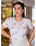 Blusa Social Feminina em Crepe Estampada