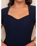 Vestido Social Feminino Midi Sereia em Malha Crepe com Elastano