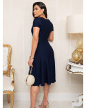 Vestido Social Feminino Midi Sereia em Malha Crepe com Elastano