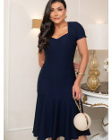 Vestido Social Feminino Midi Sereia em Malha Crepe com Elastano