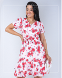 Vestido Midi com Bainha e Babado Moda Evangélica e Executiva