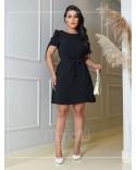 Vestido Sofisticado com Mangas Bufantes e Amarração